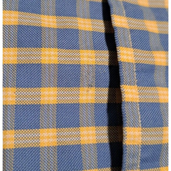 Brooks Brothers Shirt Mens XL Blue Yellow Gingham Supima Cotton Button Down - Picture 9 of 11